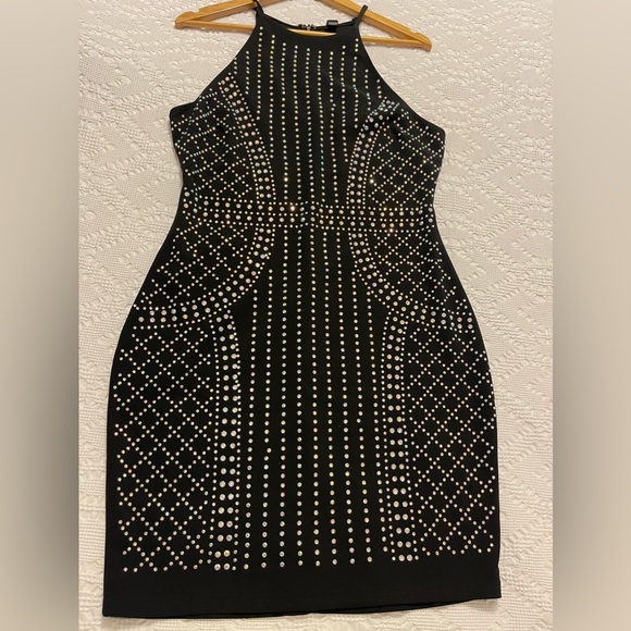 NEW! Windsor store Ladies black Rhinestone halter neck strap dress - Picture 3 of 8